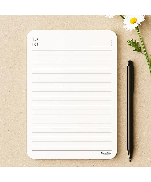To Do List Notepad – (2 Pack, 50 Sheet Each) A5 Size (8.3"x5.8") Premium Thick Paper With Cardboard Back Support, Undated Daily Planner Notepad, Daily To Do List Notebook, Ruled Pages, Deadline Column.