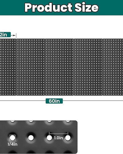 EVERHANGER Metal Pegboard Panels 24" x 12", Heavy Duty Steel Peg Boards for Garage, Pegboard Wall Organizer for Tool Storage and Organization, Black, 5 Pack