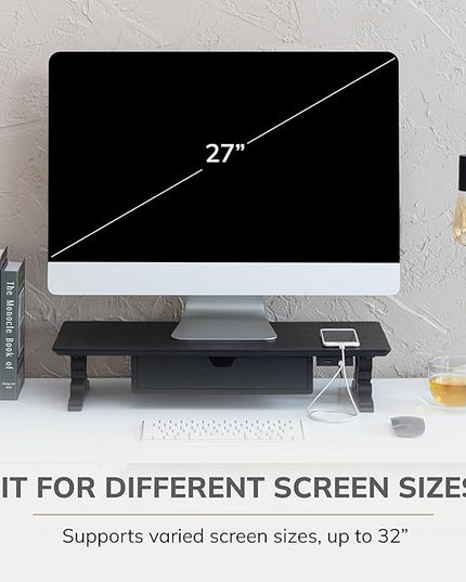 Anji Mountain Monitor Stand - Desktop Organizer & Laptop Riser, Ergonomic Monitor Riser, Space-Saving Monitor Stand for Desk, Durable Construction, Easy Assembly, Ideal for Home & Office