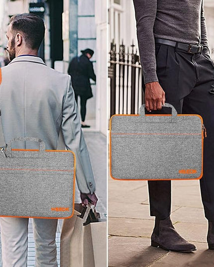 Hseok Laptop Shoulder Bag 15 15.6 16 Inch Briefcase, Compatible With MacBook Pro 16'' 2025-2019 M4 M3 M2 M1, Mac 15.4", XPS 15 and Most 15-16'' Notebooks, Spill-Resistant Handbag, Dark Gray&Orange