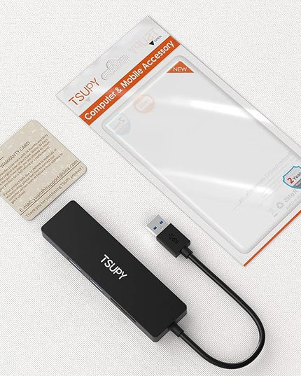 USB Hub 3.0, TSUPY 5 in 1 Multiport Adapter USB 3.0 Hub with SD Micro SD Card Reader, 3 USB 3.0 Ports Compatible for Laptop, MacBook, PC, Printer,Surface Pro, USB Flash Drives