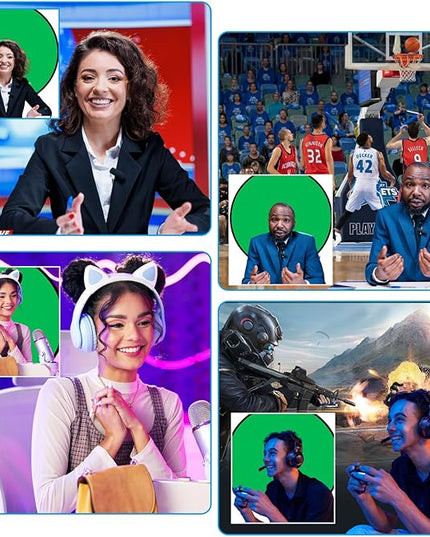 Portable Green Screen Chair with Stand 57 inch Double Sided Chroma Key Backdrop for Zoom/Streaming, Foldable Green Background for Photography, Video Chats, Gaming & Meetings