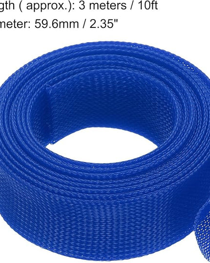 uxcell Expandable Sleeving,2 3/8-inch 10ft Cable Sleeve, Blue