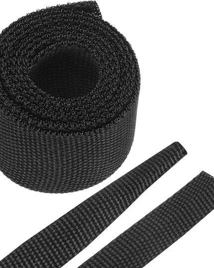 MECCANIXITY Braided Cable Sleeves Heat Shrinkable Fabric Sleeving, 7/8" 3ft Black 2:1 Ratio Heat Shrinkable Cord Protector for Harness Cable, Network Cable Protection, Cable Management