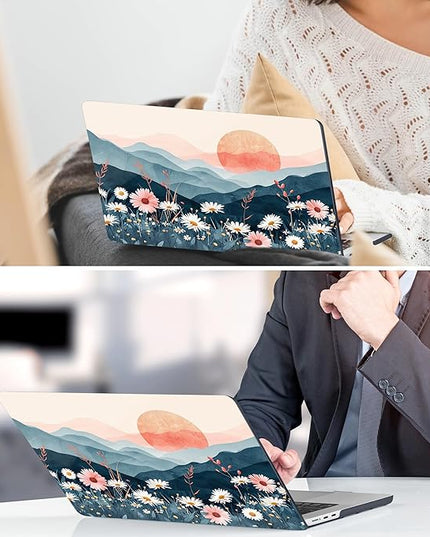 DONGKE for M4 MacBook Air 13.6 Inch Case 2025 2024 2023 2022 Model A3240 A3113 A2681 M3 M2 Chip, Plastic Hard Shell Case Cover with Touch ID for MacBook Air 13 Inch M4 - Sun & Daisie