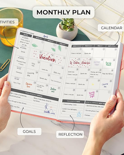 Clever Fox Daily Planner – Undated Planning Notebook with Hourly Schedule & To-Do List – Personal Day Task & Work Organizer, 6 Months (Peach Pink)