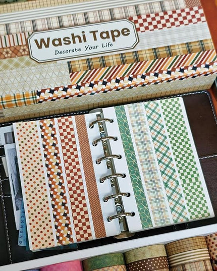Bomichi Washi Tape, 42 Rolls Aesthetic Colored Decorative Cute Scrapbook Tape for Scrapbooking Supplies Journaling Craft Junk Journal