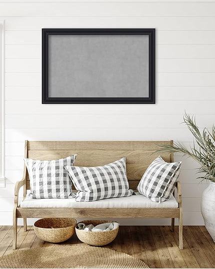 Amanti Art Black Framed Magnetic Board 24x36 Large Vision Board for use with Magnets, 100% Metal Sheet to Display Items as Office Decor or for Home Organization in mudroom, Kitchen or Kids Room
