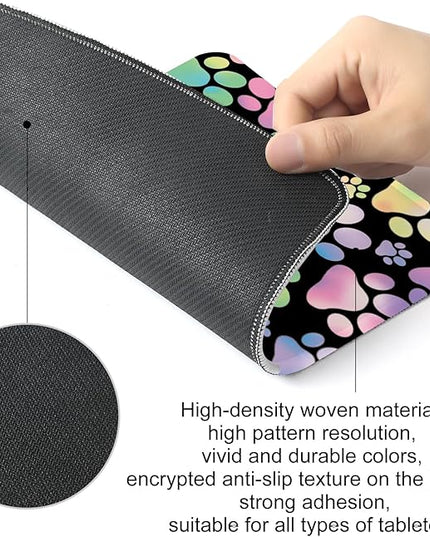 Cute Dog Paw Square Mouse Pad,Non-Slip Rubber Base Mouse Pad,Home Office Decoration Desktop Accessory,Laptop Mouse Pad for Office Laptops,9.4x7.8x0.12.