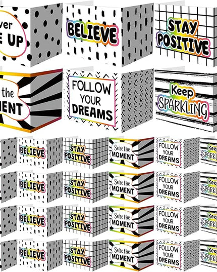 Honoson 24 Pcs Bulk Inspirational Privacy Folders for Students Cardboard Test Privacy Boards Motivational Words Desk Dividers Shield for Classroom School Study Supplies, 6 Styles(Polka Dot)
