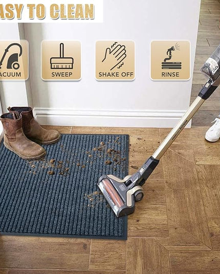 Front Door Mat,4'x8'Indoor Outdoor Door Mat,Heavy Duty Durable Welcome,Commercial Floor Mats Inside Outside Entrance, Waterproof All-Season, All-Weather Non Slip Backing Doormat for Entryway,Dark Gray