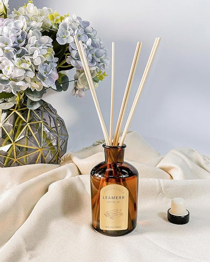 LEAMERR Premium Reed Diffuser Set - 8.8 oz (250 ml) Bedroom Bathroom Living Room Home Fragrance Products SANTAL33 Scent 1 Pack