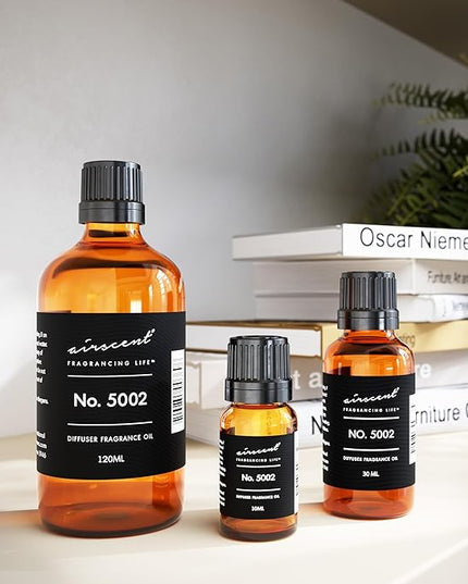 AirScent Creed-Aventus-Inspired Diffuser Oil - No. 5002 Perfume Dupe - Premium Fragrance Oil Blend for Ultrasonic and Waterless Diffusers and Crafting - 10 ml, 0.34 fl oz Glass Bottle with Dropper