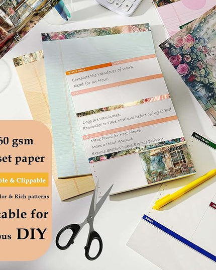 Scrapbook Paper,24 Sheets 6"x 6" Decorative Papers,Single-Sided Vivid Origami Decoupage Paper for Card Making,DIY Album, Hand Account & Travel Diary Craft Projects,Paris Cafeteria
