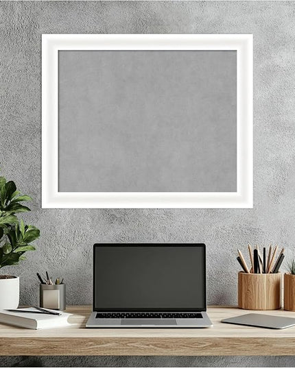 Amanti Art White Framed Magnetic Board 19x23 Small Vision Board for use with Magnets, 100% Metal Sheet to Display Items as Office Decor or for Home Organization in mudroom, Kitchen or Kids Room
