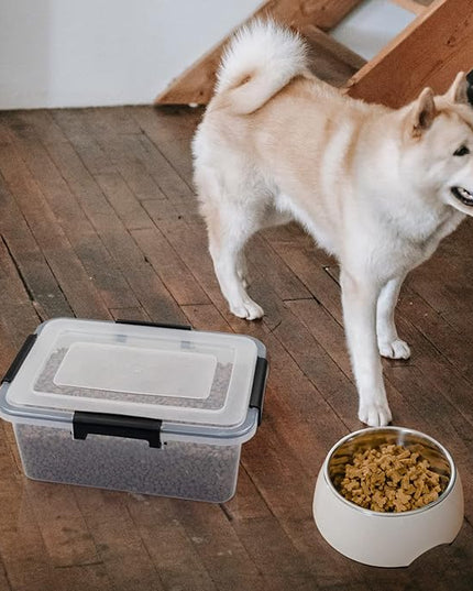 6-Pack 10 L Clear Plastic Storage Box with Lid, Airtight Pet Food Storage Containers