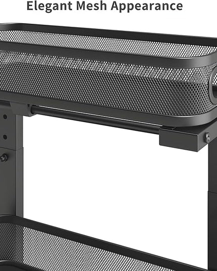 2 Pack Under Sink Organizer, Dual-Layer Pull Out Mesh Cabinet Rack with 5-Level Height Adjustment, Rust-Resistant Sliding Storage for Bathroom & Kitchen, Multi-Purpose 2-Tier Shelf(Black)