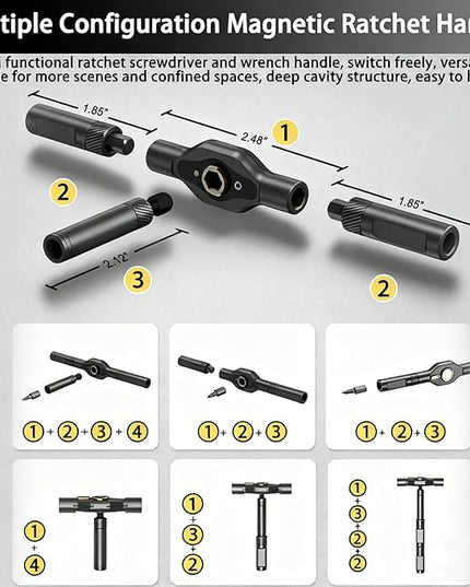 Nizekopen 42 - in - 1 Magnetic Screwdriver Set: DIY Ratchet with Detachable Handle. Multi - bit Drive. Compact, Portable Tool Kit for Computer, Bicycle, Furniture Repair