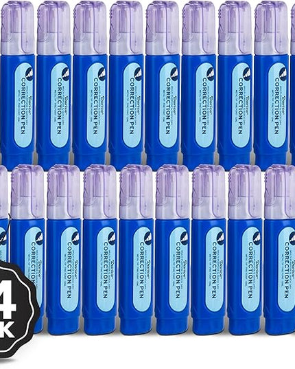 Darice Liquid Correction Pen Box of 24 - Multi-Purpose Liquid White Out Pen with Metal Tip for School, Office & Home