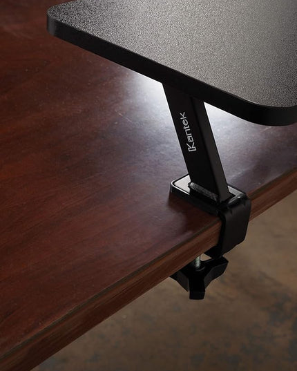 Kantek Ergonomic Mounted Computer Monitor Riser Stand, Floating Desk Shelf, Clamp On Base, Extra-Wide, 39.4" X 10.2" X 5.1", Black