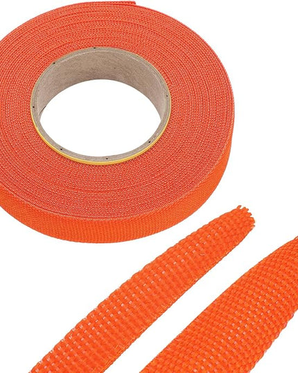 MECCANIXITY Braided Cable Sleeves Heat Shrinkable Fabric Sleeving, 1/2" 33ft Orange 2:1 Ratio Heat Shrinkable Cord Protector for Harness Cable, Network Cable Protection, Cable Management
