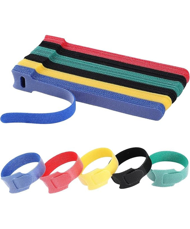 150PCS 8 Inch Cable Ties Reusable Multi-Purpose Wire Ties Cord Organizer Adjustable Cable Management 5 Colors