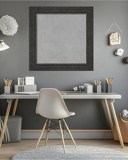 Amanti Art Black Framed Magnetic Board 25x25 Medium Vision Board for use with Magnets, 100% Metal Sheet to Display Items as Office Decor or for Home Organization in mudroom, Kitchen or Kids Room