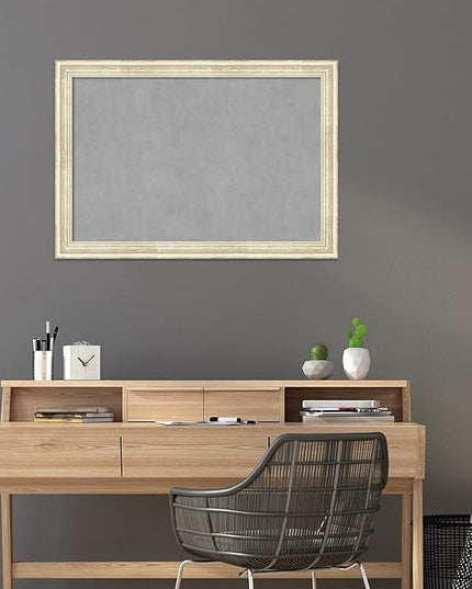 Amanti Art White Framed Magnetic Board 28x40 Large Vision Board for use with Magnets, 100% Metal Sheet to Display Items as Office Decor or for Home Organization in mudroom, Kitchen or Kids Room