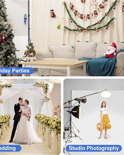 EMART Backdrop Stand 10x7ft(WxH) Photo Studio Adjustable Background Stand Support kit with 2 Crossbars, 8 Clamps, 2 Sandbags and Carry Bag for Parties, Events Decoration, Wedding, Photography