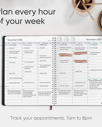 2026 Planner Weekly and Monthly – Hourly Appointment Book 2026 – Softcover, Twin-Wire Binding – Teacher Planner, Simple Design for Productivity – January 2026 to December 2026, 8.5 x 11