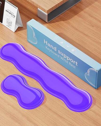 Gel Keyboard and Mouse Wrist Rest Set, Comfort Ergonomic Wrist Support, for Wrist Pain Relief, Computer Keyboard Wrist Rest (Purple)