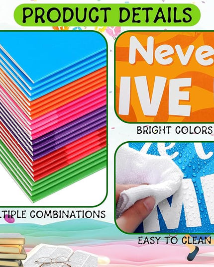 Honoson 24 Pcs Bulk Inspirational Privacy Folders for Students Cardboard Test Privacy Boards Motivational Words Desk Dividers Shield for Classroom School Study Supplies, 6 Styles(Affirmation)