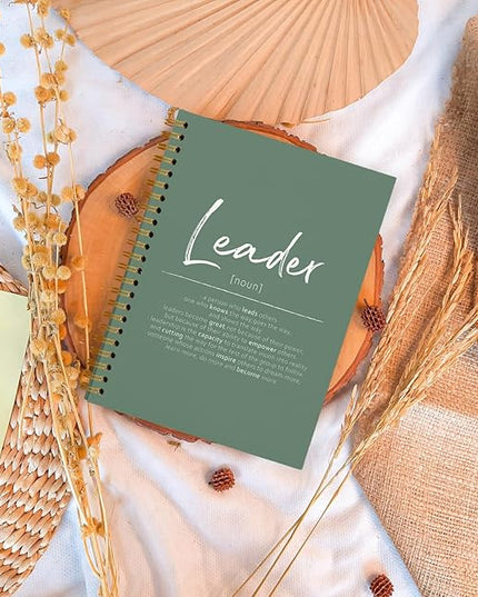 OXW Green Notebooks for Work, Leadership Gifts Office Work Notebook Journal for Writing Meeting Note Taking, Thank You Appreciation Gifts for Women Men Leader Boss Mentor Manager Principal, 5.5"x8.3"