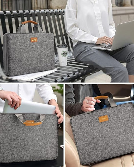 ZINZ Laptop Case 13 inch Sleeve, Expandable Computer Briefcase Protective Handbag with Multi-pockets, Compatible with MacBook Air/Pro M4/M3/M2/M1, iPad 12.9/13, XPS 13, Durable & Recycled，D01G01