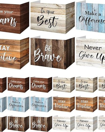Honoson 24 Pcs Bulk Inspirational Privacy Folders for Students Cardboard Test Privacy Boards Motivational Words Desk Dividers Shield for Classroom School Study Supplies, 6 Styles(Farmhouse)