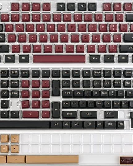 Guffercty kred 160 Keys CSA Keycap PBT Double-Shot Ball Shape Custom Keycaps Set with 6.25u/7u Spacebar for ANSI & ISO Layout Cherry MX Gateron Kailh Switches (CSA Red Warrior)