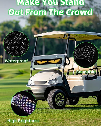 24 "* 5" Golf Cart Devil Eyes Light Sign,LED Sign for Store, Programmable Flexible LED Matrix Panel with APP and Remote Control,Pre-Made Animations & Customizable