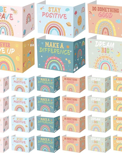 Honoson 24 Pcs Bulk Inspirational Privacy Folders for Students Cardboard Test Privacy Boards Motivational Words Desk Dividers Shield for Classroom School Study Supplies, 6 Styles (Bohemian)