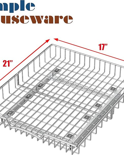 Simple Houseware Under Cabinet Pull Out Sliding Shelf Drawer Organizer, 21" D x 17" W