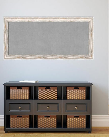 Amanti Art White Framed Magnetic Board 25x53 Oversize Vision Board for use with Magnets, 100% Metal Sheet to Display Items as Office Decor or for Home Organization in mudroom, Kitchen or Kids Room