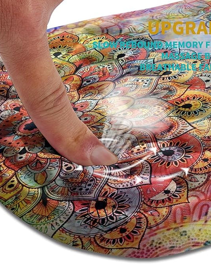 Hokafenle Ergonomic Mouse Pad Wrist Support, Wrist Rest Mousepad for Carpal Tunnel Pain Relief with Integrated Memory Foam Slope Massage Bulge (11.8x7.9 inch,Mandala