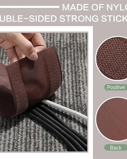 WILLBOND Carpet Cord Cover Cable Protector Floor Cover Cable Protector Management Only for Commercial Office Carpet(19.69 ft,Brown)