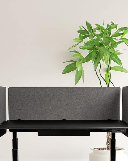 Stand Up Desk Store ReFocus Clamp-on Acoustic Desk Divider Privacy Panel That Reduces Noise and Visual Distractions (Ash Gray, 59" x 23.6, 23.6" x 23.6", & 23.6" x 23.6")