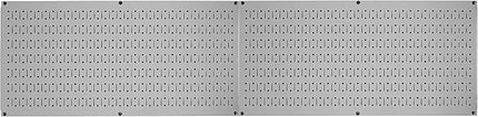 Wall Control Pegboard Rack Horizontal Metal Pegboard Garage Tool Storage Pack - Two 32-Inch Wide x 16-Inch Tall Easy To Install Peg Boards (Grey)