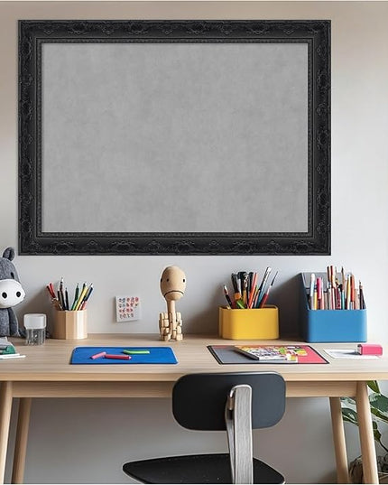 Amanti Art Black Framed Magnetic Board 24x32 Medium Vision Board for use with Magnets, 100% Metal Sheet to Display Items as Office Decor or for Home Organization in mudroom, Kitchen or Kids Room