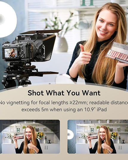 SMALLRIG Teleprompter for iPad Tablet up to 11 inch, NOT for Smartphone, SmallGoGo APP Supports PDF Picture Word TXT, Must Work with 15mm LWS Baseplate for Mirrorless DSLR Camcorder - 3646