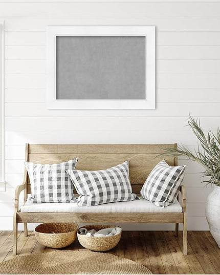 Amanti Art White Framed Magnetic Board 25x33 Medium Vision Board for use with Magnets, 100% Metal Sheet to Display Items as Office Decor or for Home Organization in mudroom, Kitchen or Kids Room