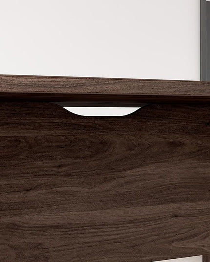 Bush Business Furniture 96-inch Office Conference Table with Wood Base, Boardroom Meeting Space for 8 Users, Black Walnut