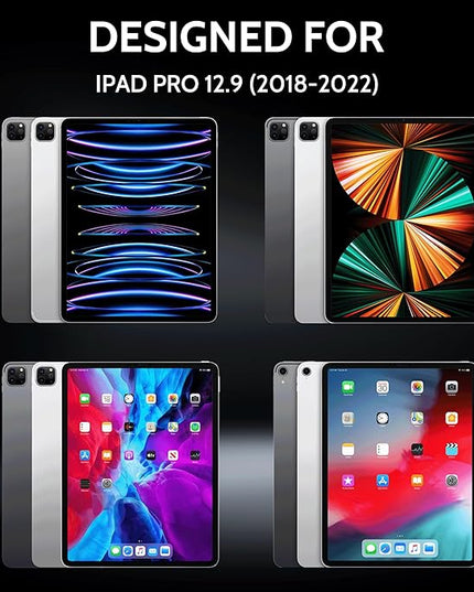 Peslv 360° Privacy Screen for iPad Pro 12.9 Inch 2018 2020 2021 2022, Anti Glare Blue Light Spy Filter Private Cover, High Sensitive Bubble-Free Easy Install Black Security Protector