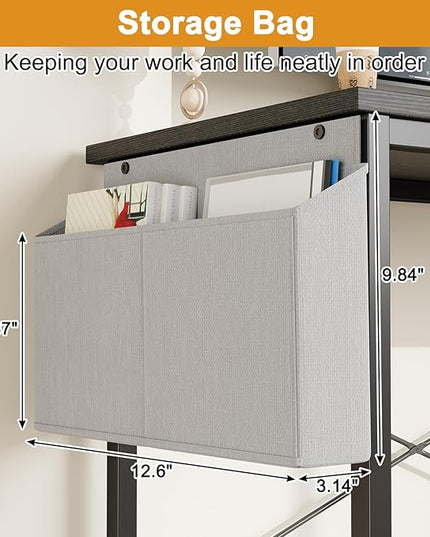 Grandder L Shaped Computer Desk with Reversible Shelves, 40 Inch Small Corner Desk with Storage Bag, Gaming Desk Computer Table Study Writing Table for Home Office Bedroom Small Space, Black